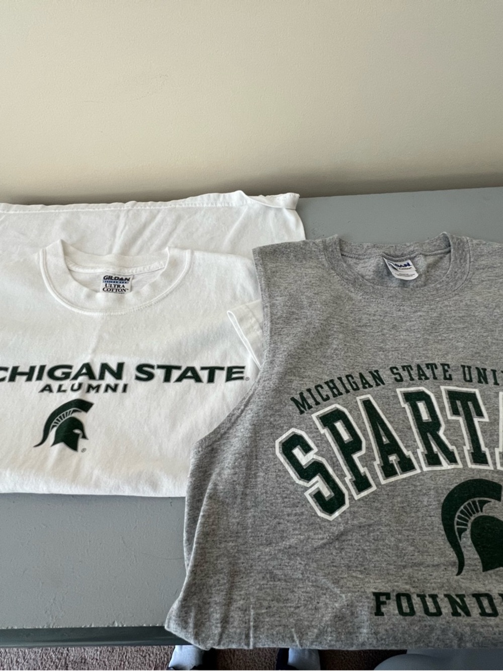 Lot of 2 Gildan Men's Michigan State Alumni tshirt & Gray MSU Spartans tank